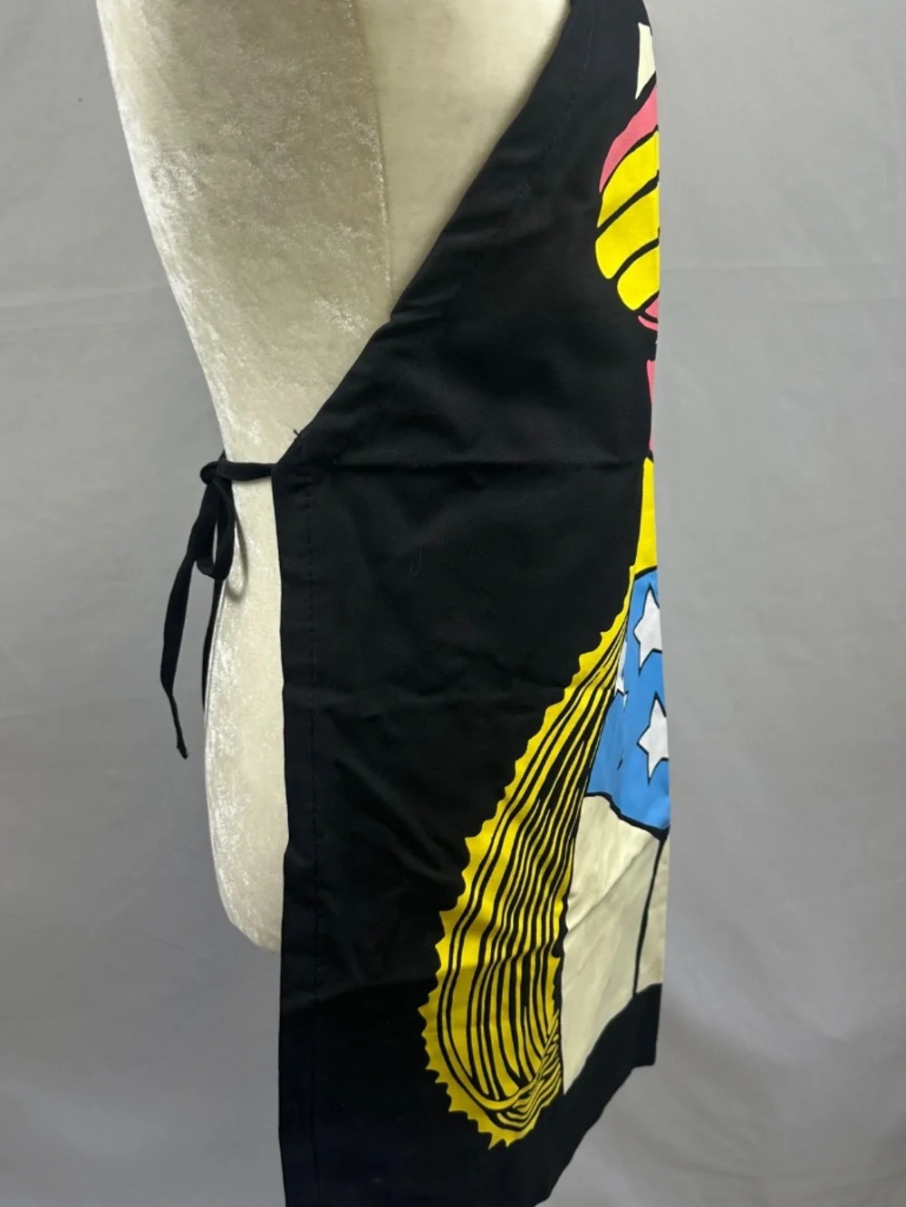 Women's Wonder Women Body Black Bib Apron, Red Gold Blue Cooking, Projects